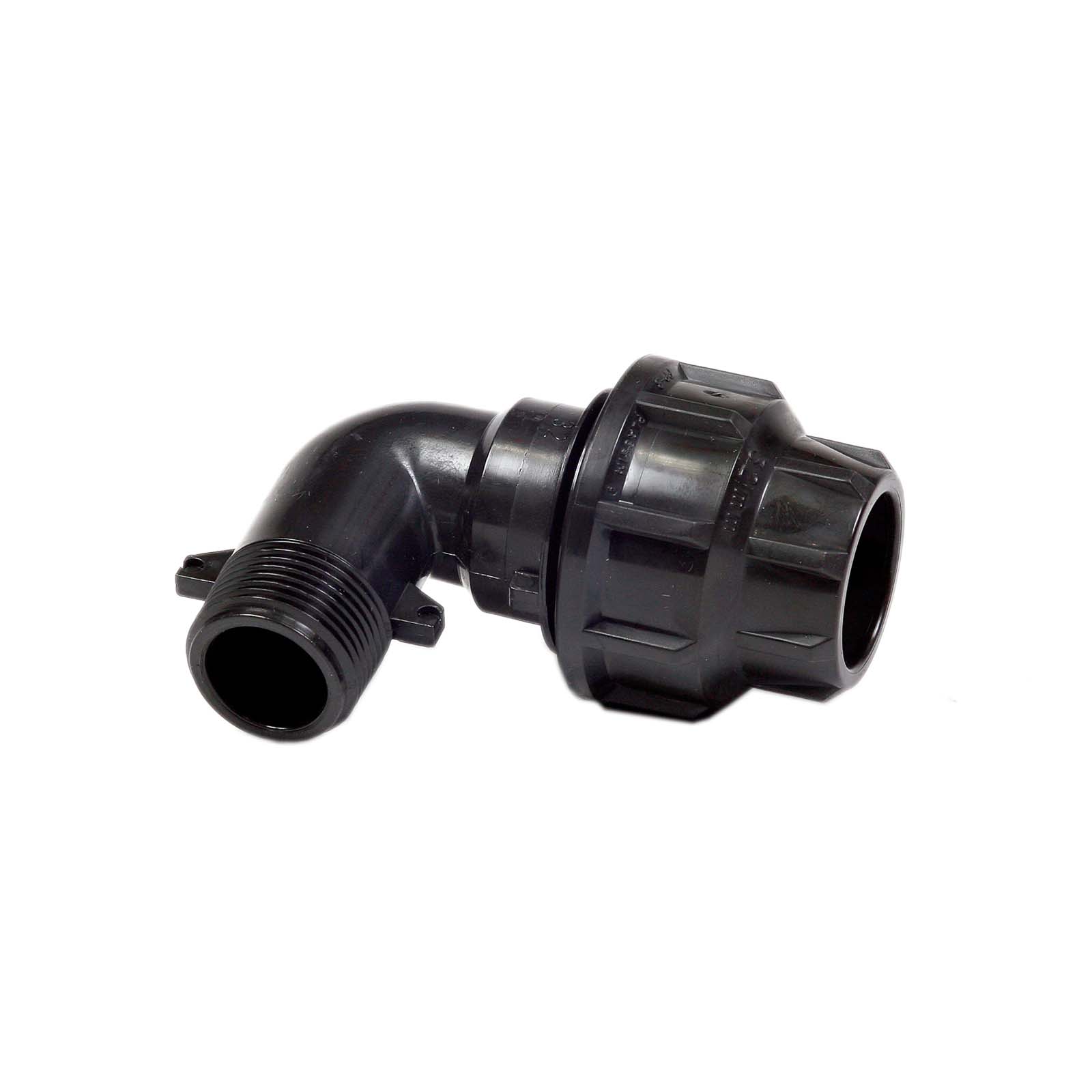 PE-Winkelanschlussver-schraubung 63 mm x 2 AG