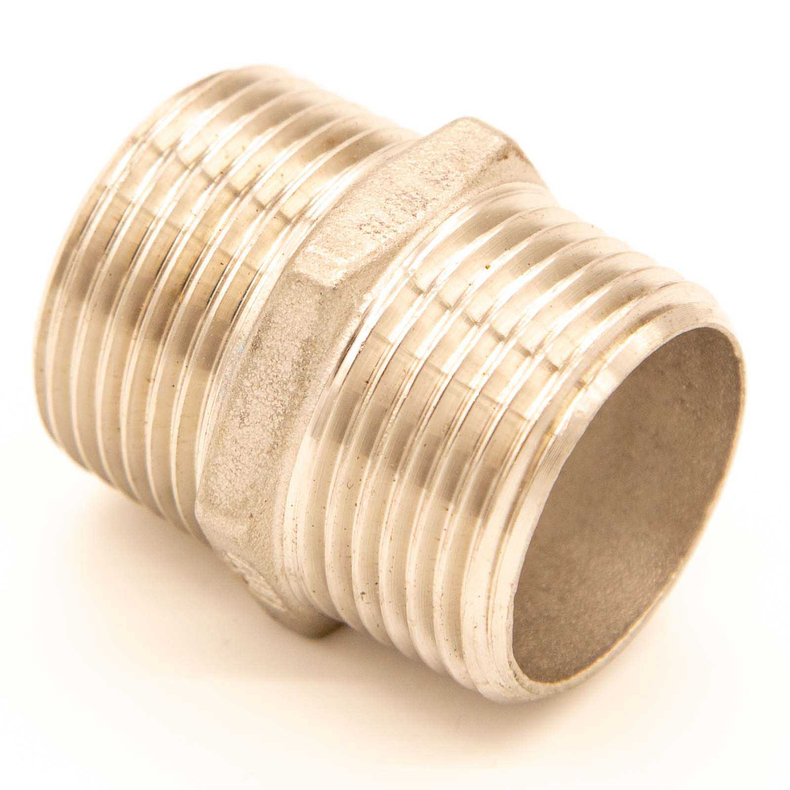 Metall-Gewindefitting Doppelnippel 1-2 AG x 1-2  AG